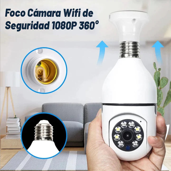 Foco Led Camara Espia Ip 360 Grados Wifi Monitoreo Celular